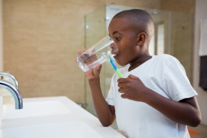 When brushing your teeth Water